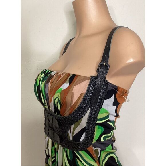 New. SKY silk and leather dress. Size L. Retails $215 - Picture 6 of 10